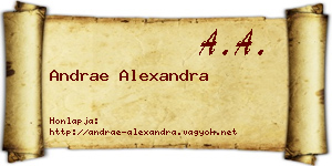 Andrae Alexandra névjegykártya